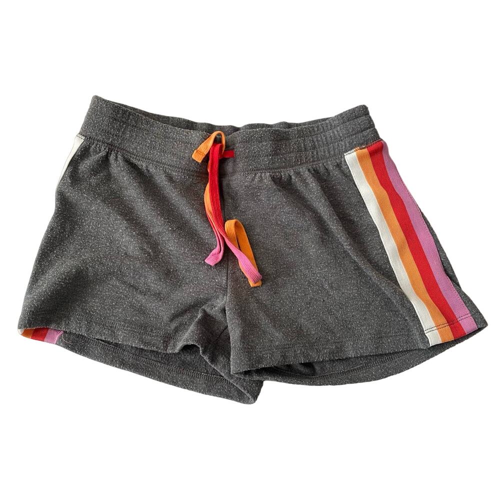 PJ Salvage Love Stripe Shorts Gray Pink Red Orange White size XS *PILLED*